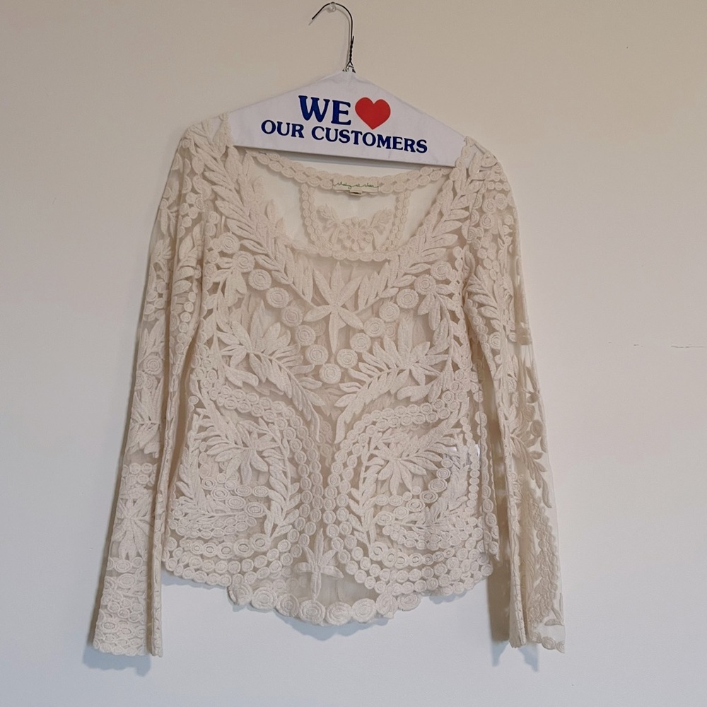 White Scoopneck Lace Shirt!!